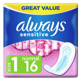 Always - Sensitive Size 1 Normal Ultra Pads - 16 Pads.
